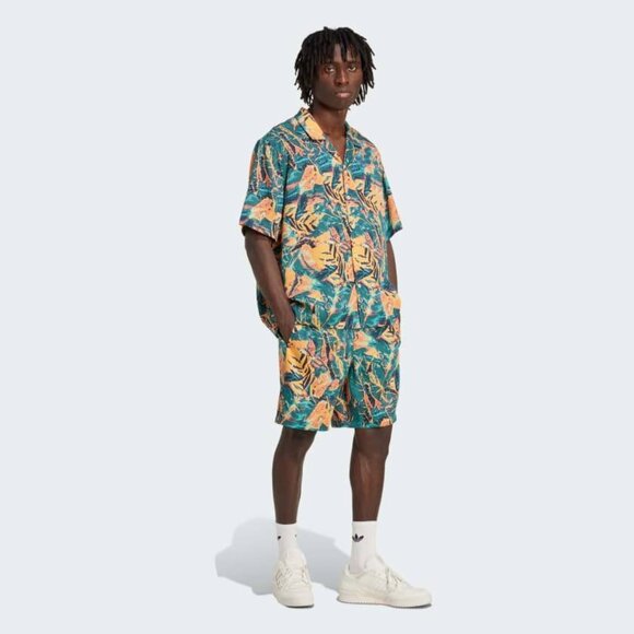 Adidas Originals Archive Floral Resort Shirt and Shorts Set Mens Size Medium - Picture 1 of 15